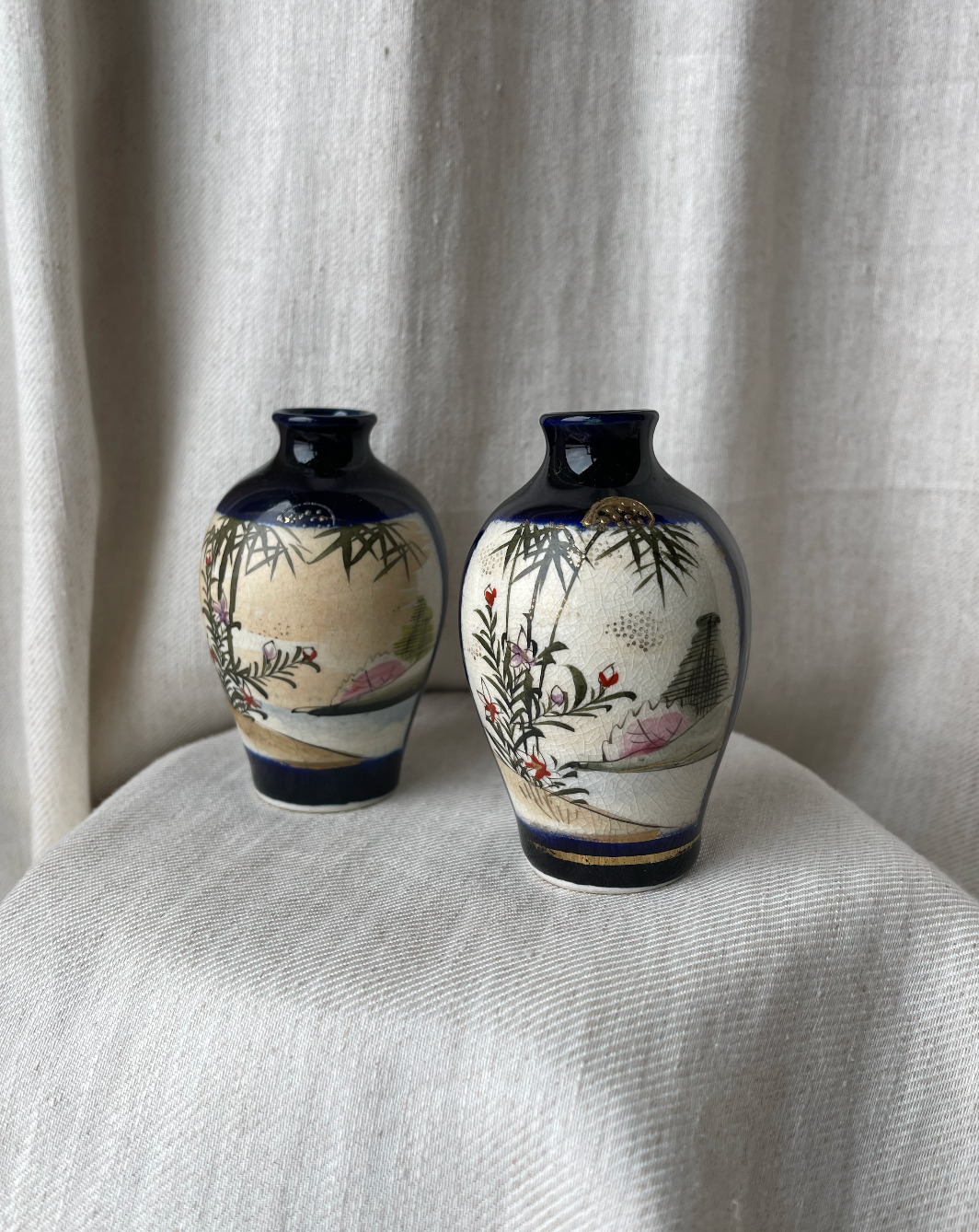 A pair of Japanese vases