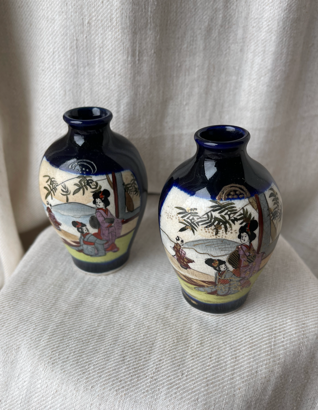 A pair of Japanese vases