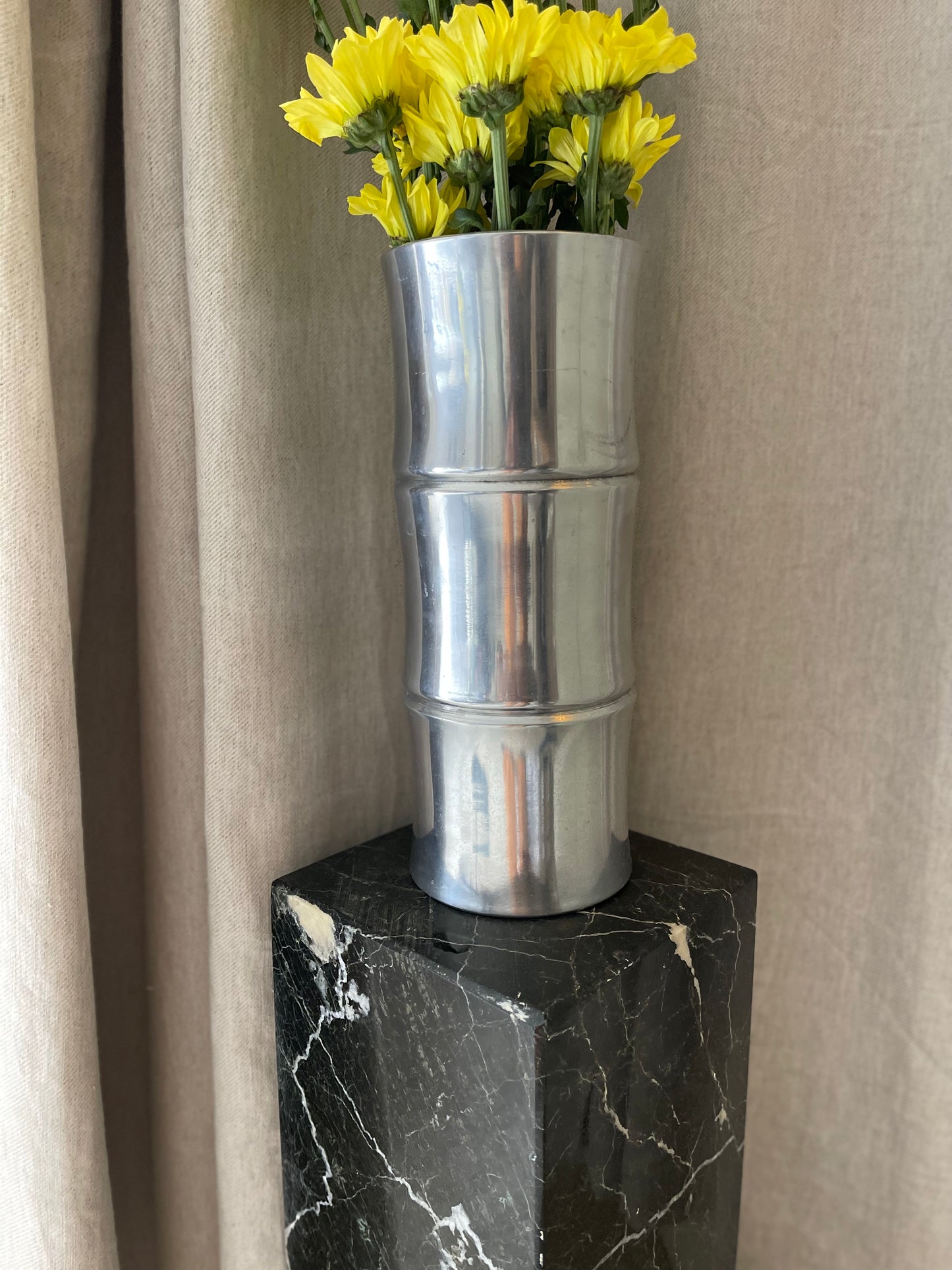 Cylindrical 3 tier metal Vase