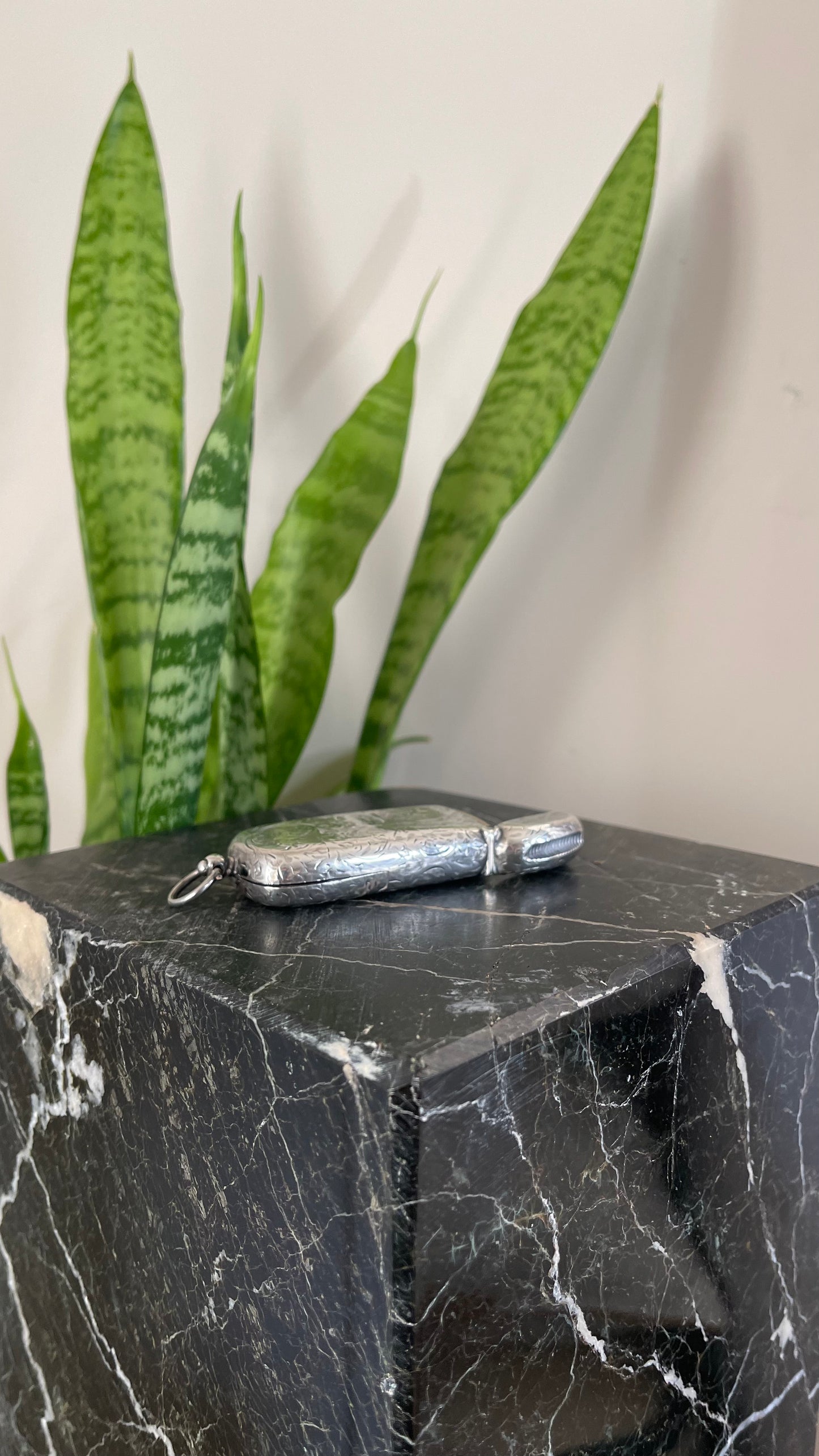 Oblong vintage matchstick vesta case