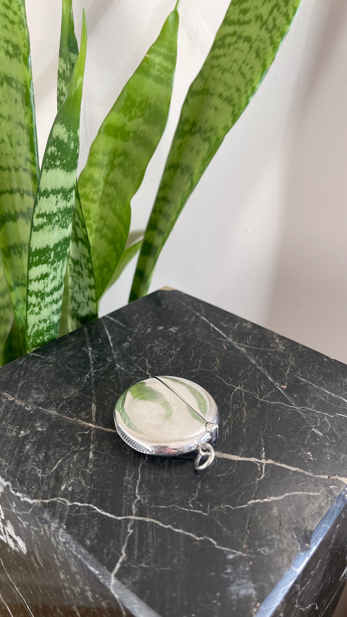 Matchstick silver vesta case round