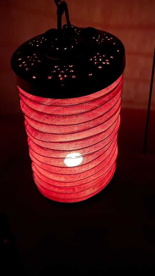 Red Vintage metal and material Lantern