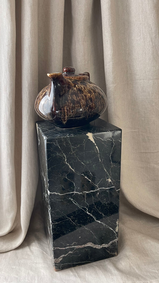 Tortoiseshell brown tea pot