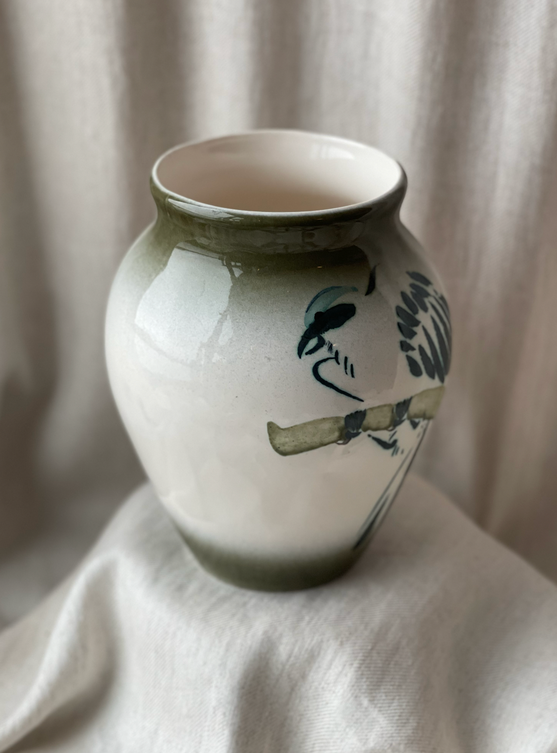 Made in Devon bird vase