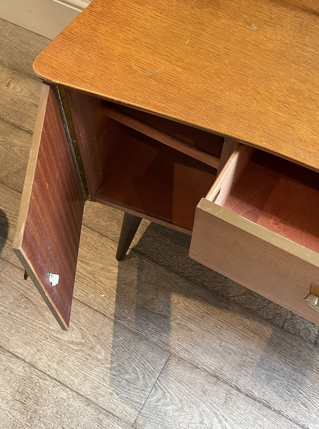 Mid century vanity mirror and desk