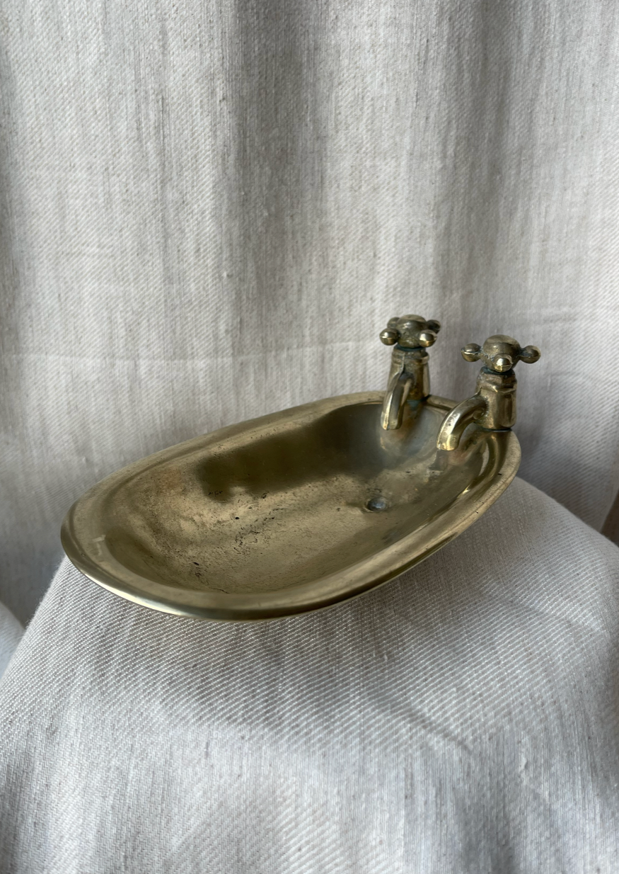vintage brass soap dish