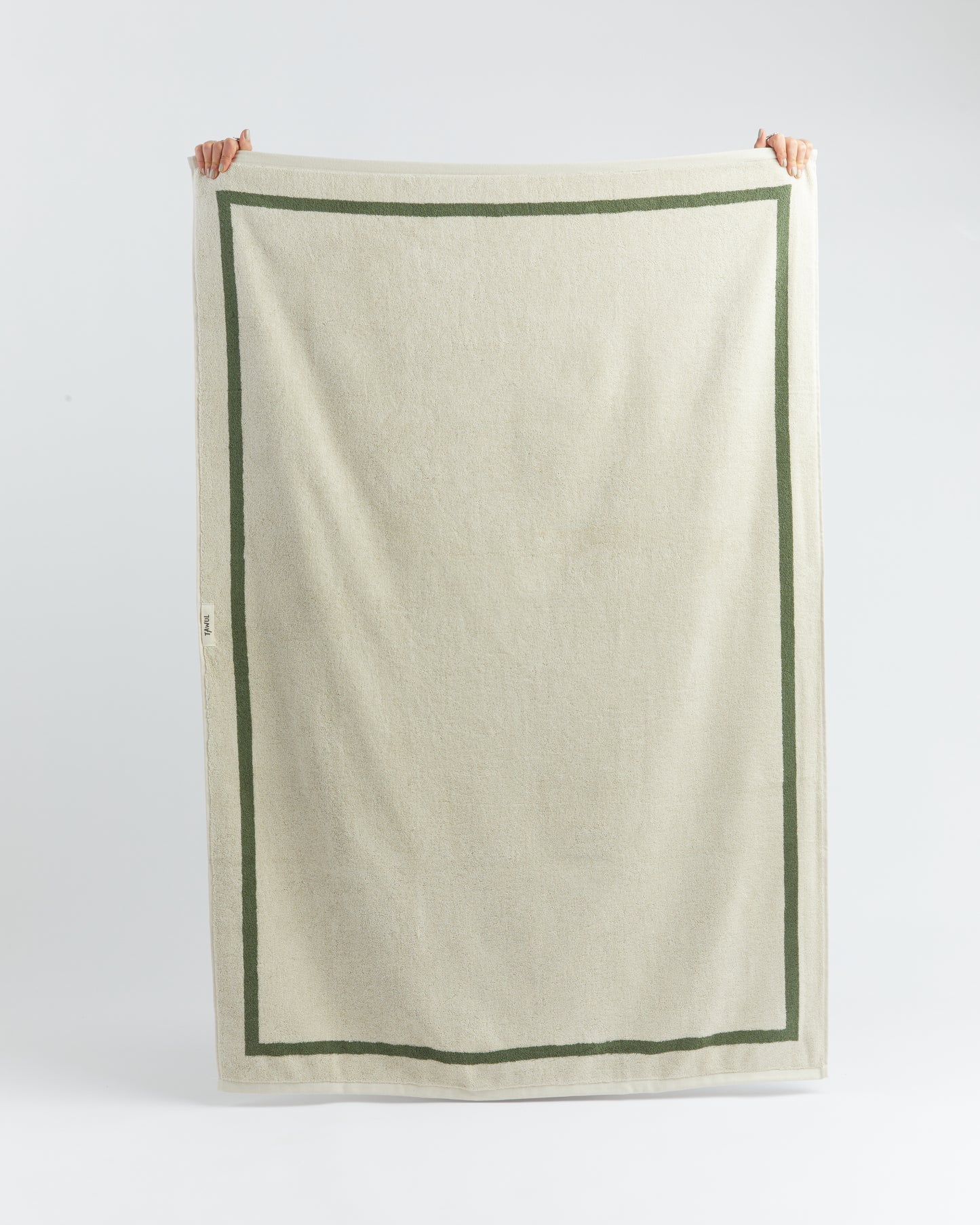 The Classic Ecru and Green Towel