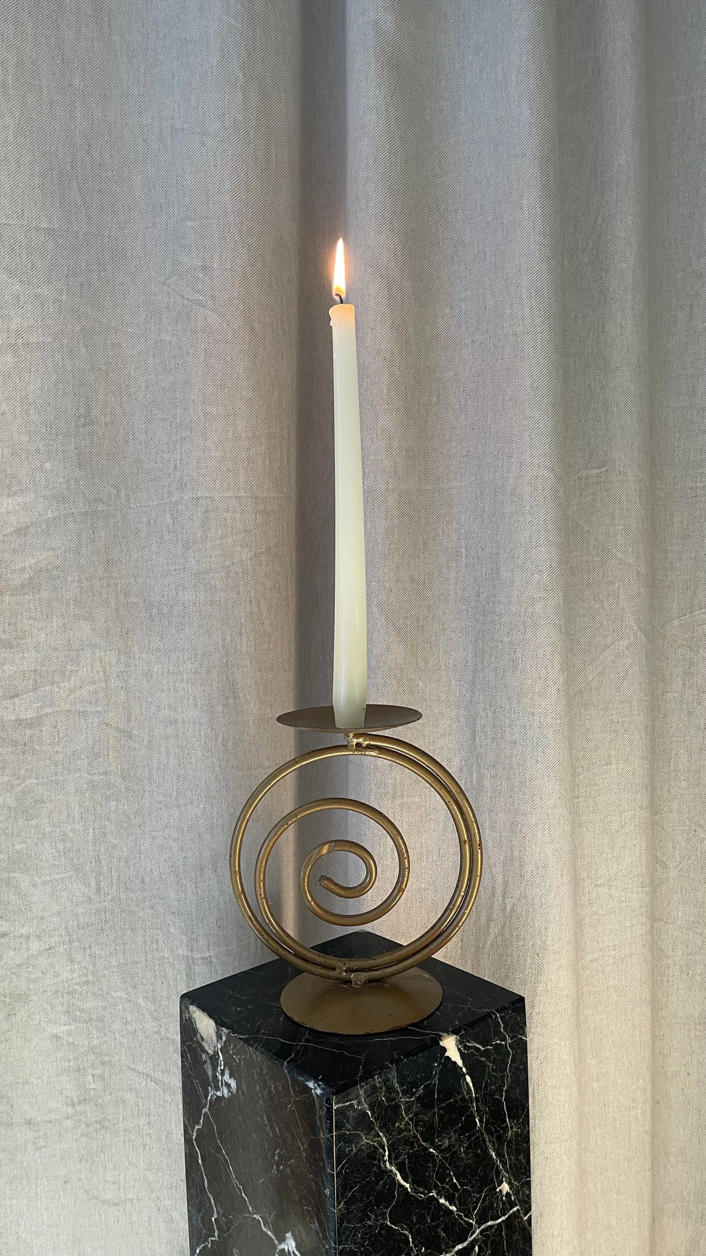 Brass Spiral Candle Holders set of 3