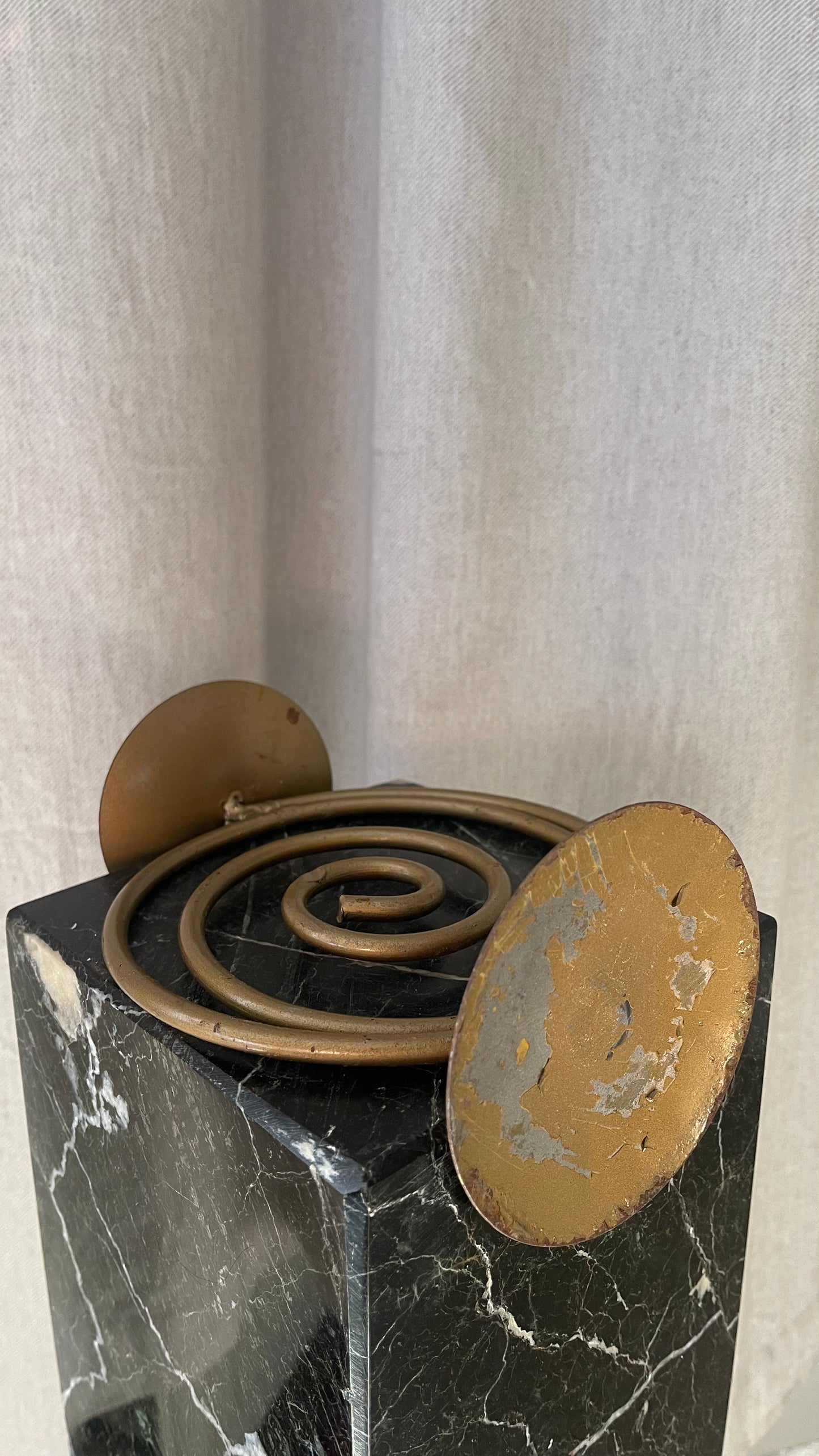 Brass Spiral Candle Holders set of 3