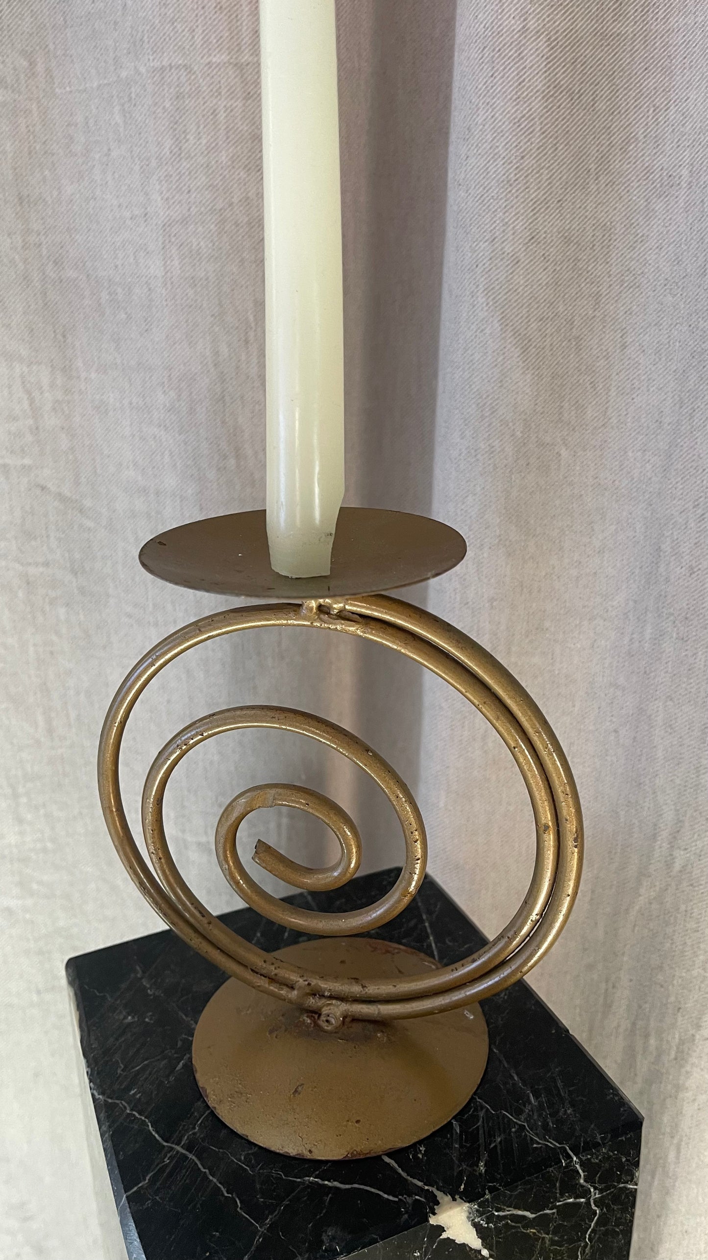 Brass Spiral Candle Holders set of 3
