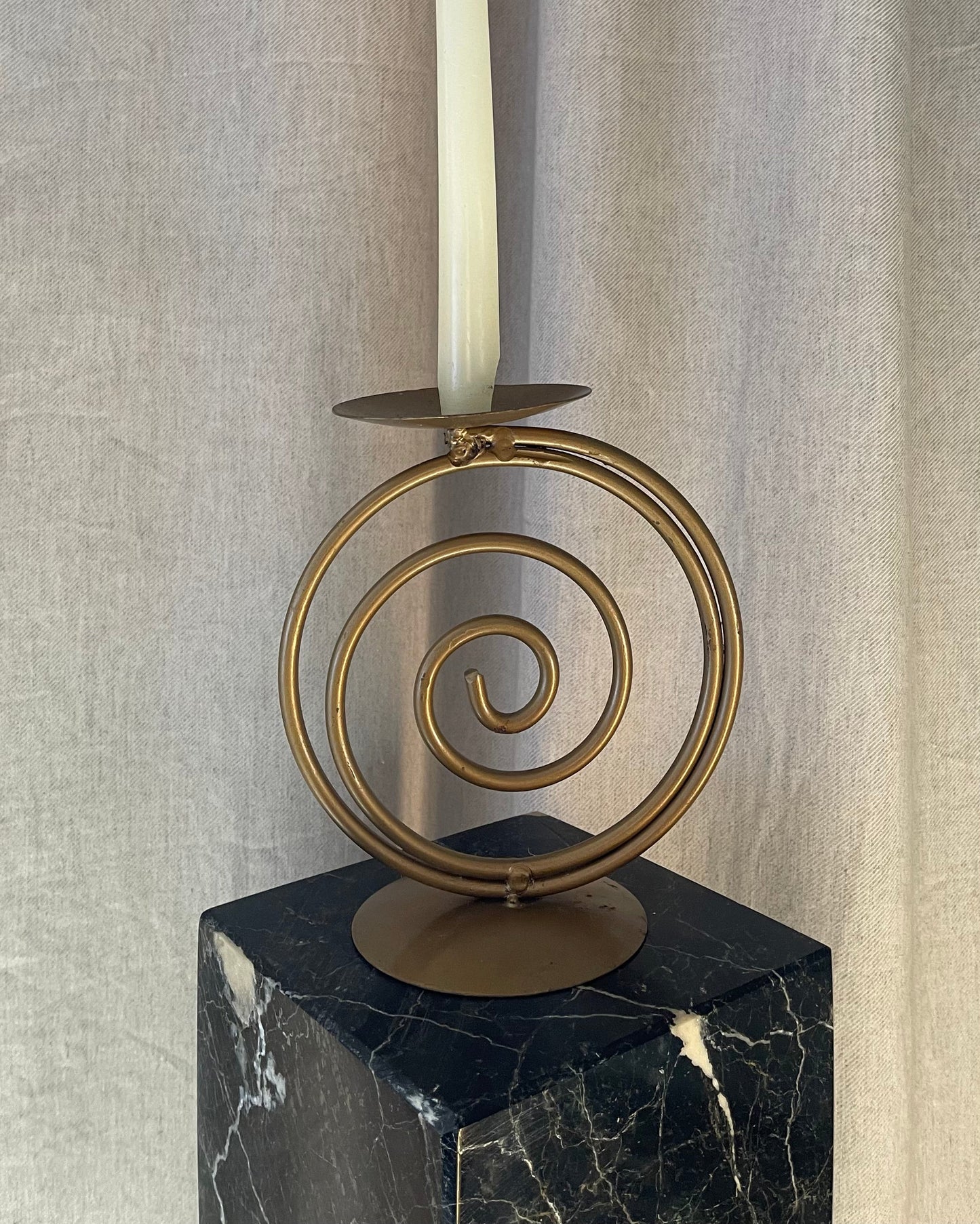 Brass Spiral Candle Holders set of 3