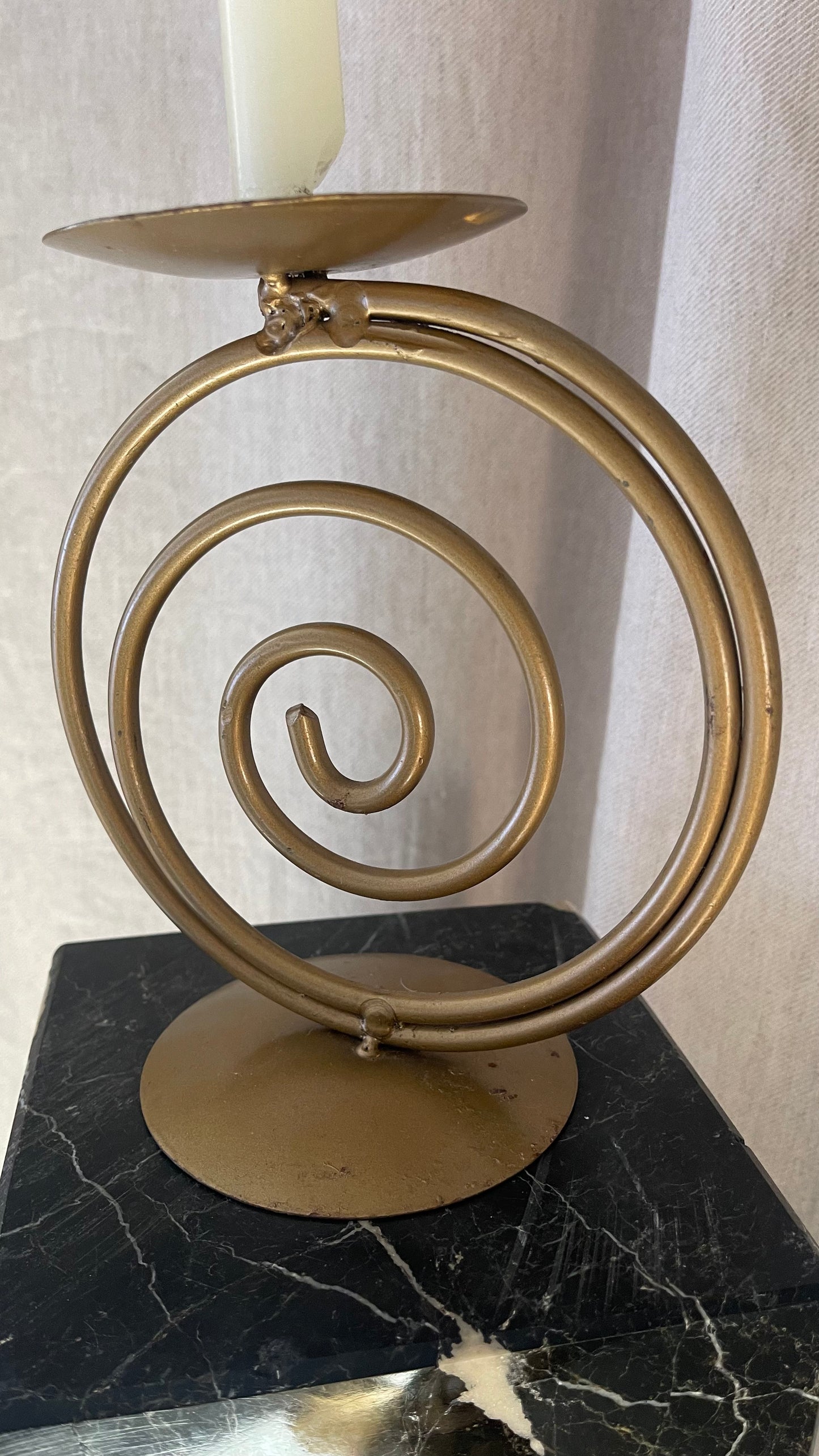 Brass Spiral Candle Holders set of 3