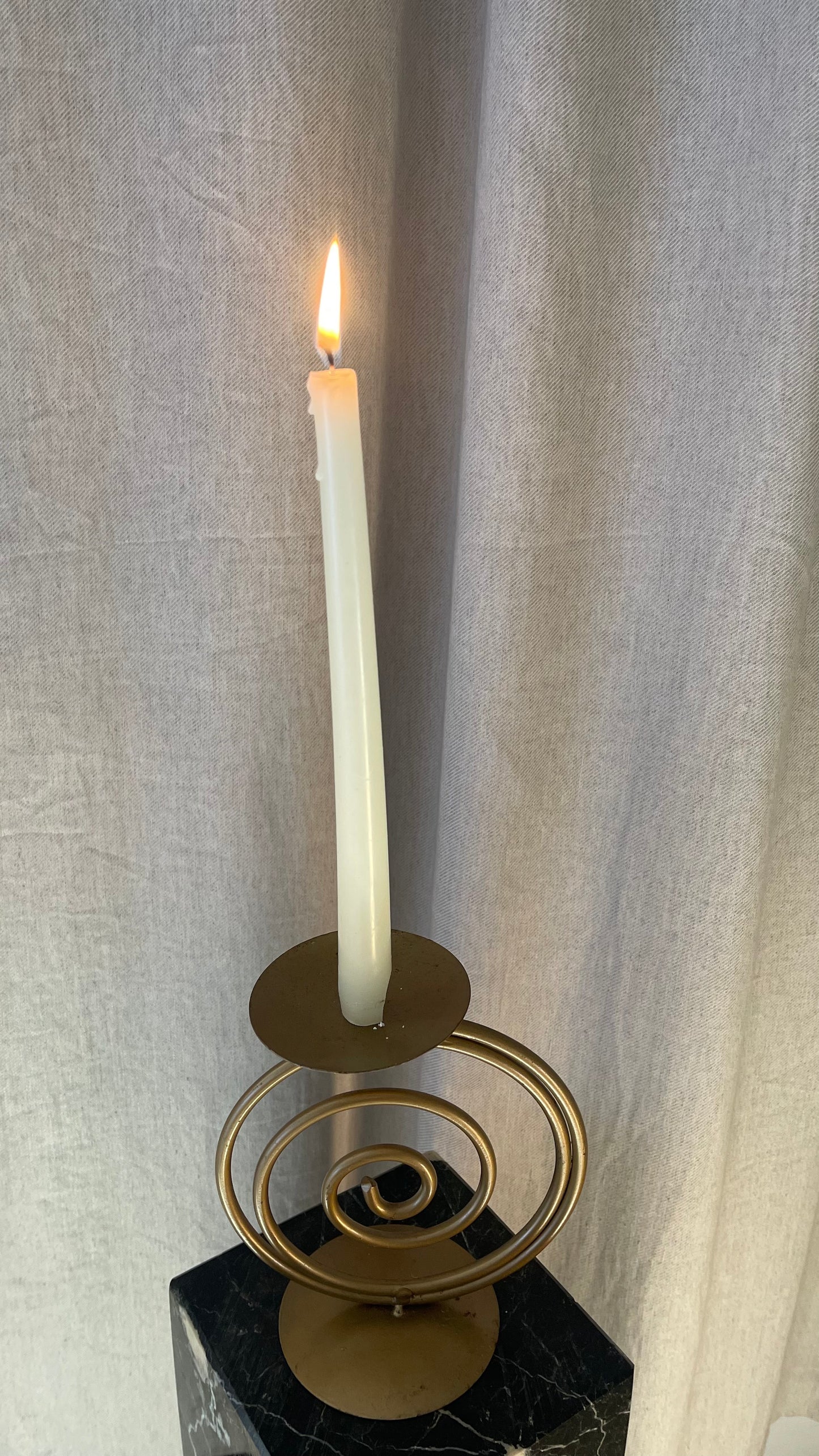 Brass Spiral Candle Holders set of 3