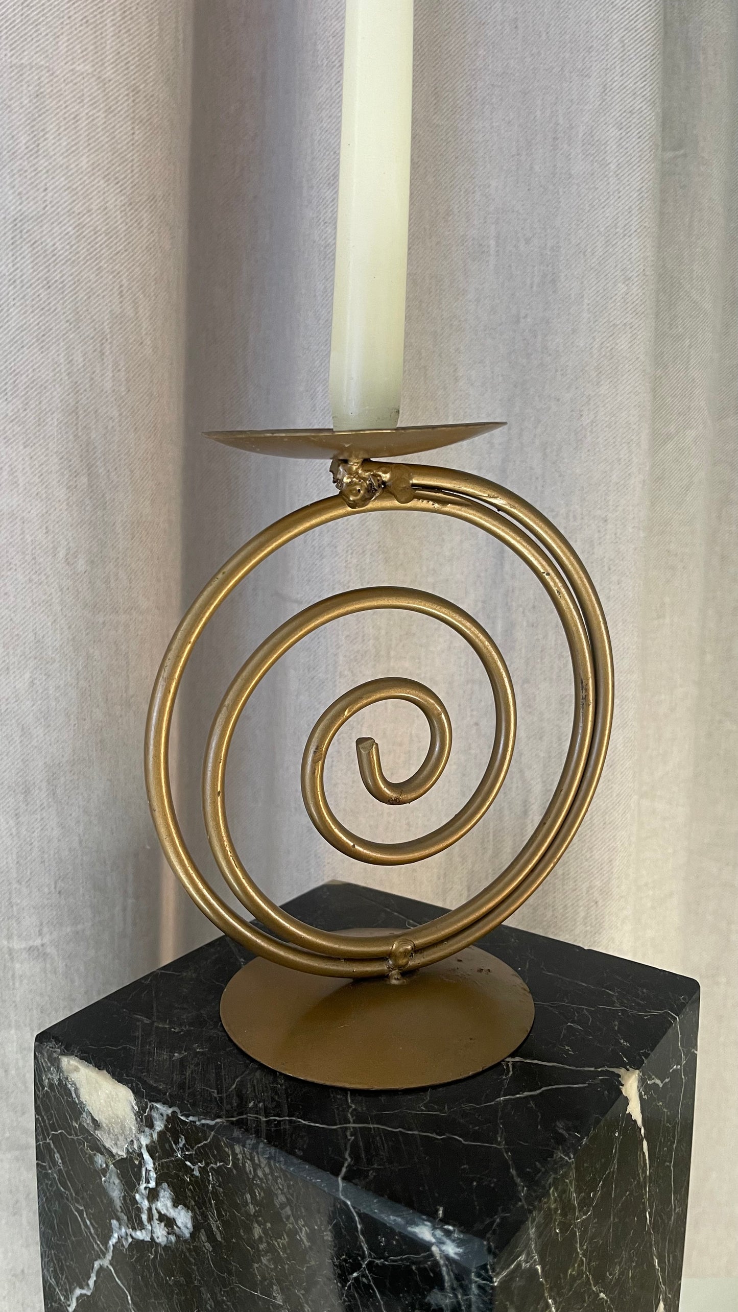 Brass Spiral Candle Holders set of 3