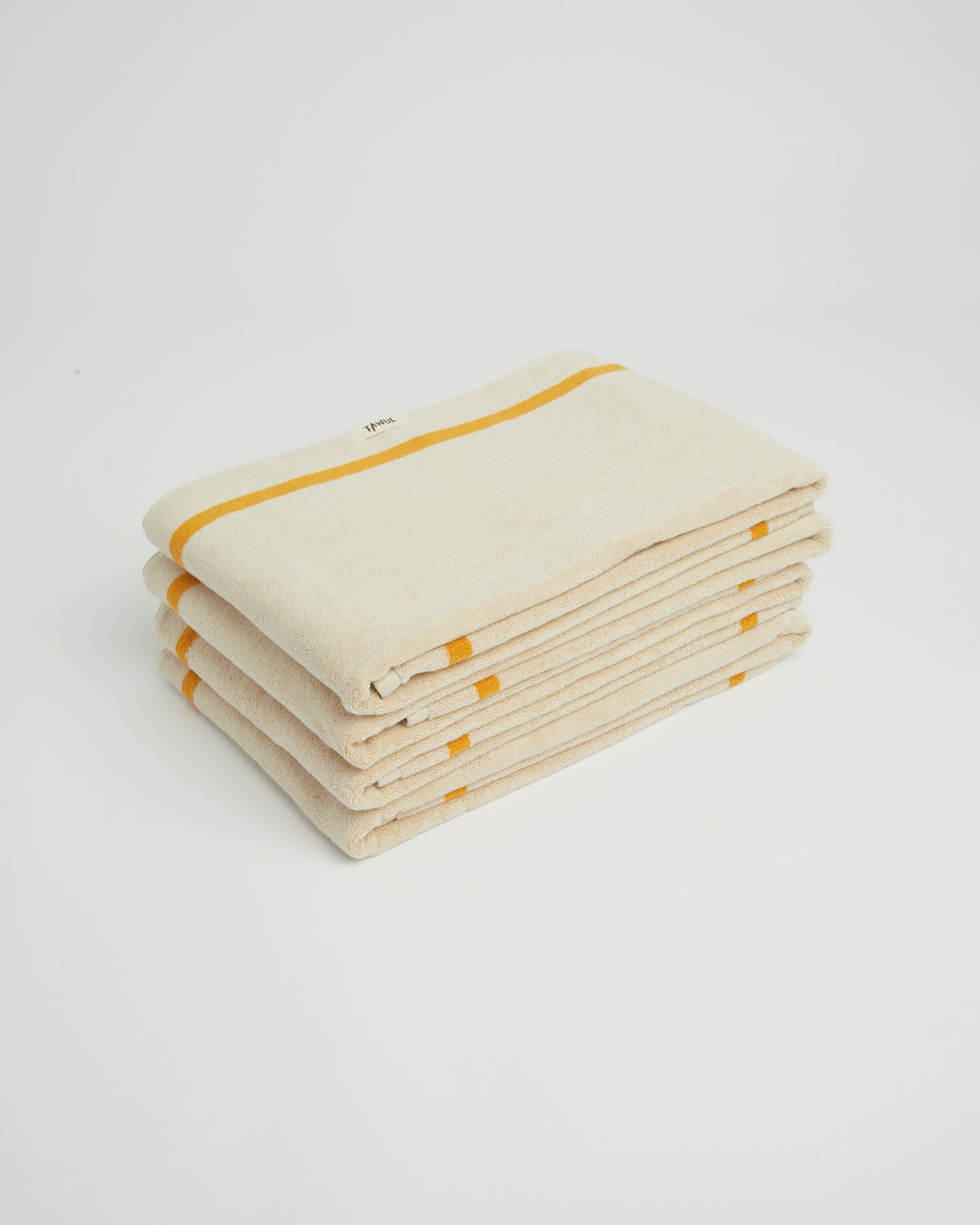8 x Set of Classic Ecru and Yellow Towels