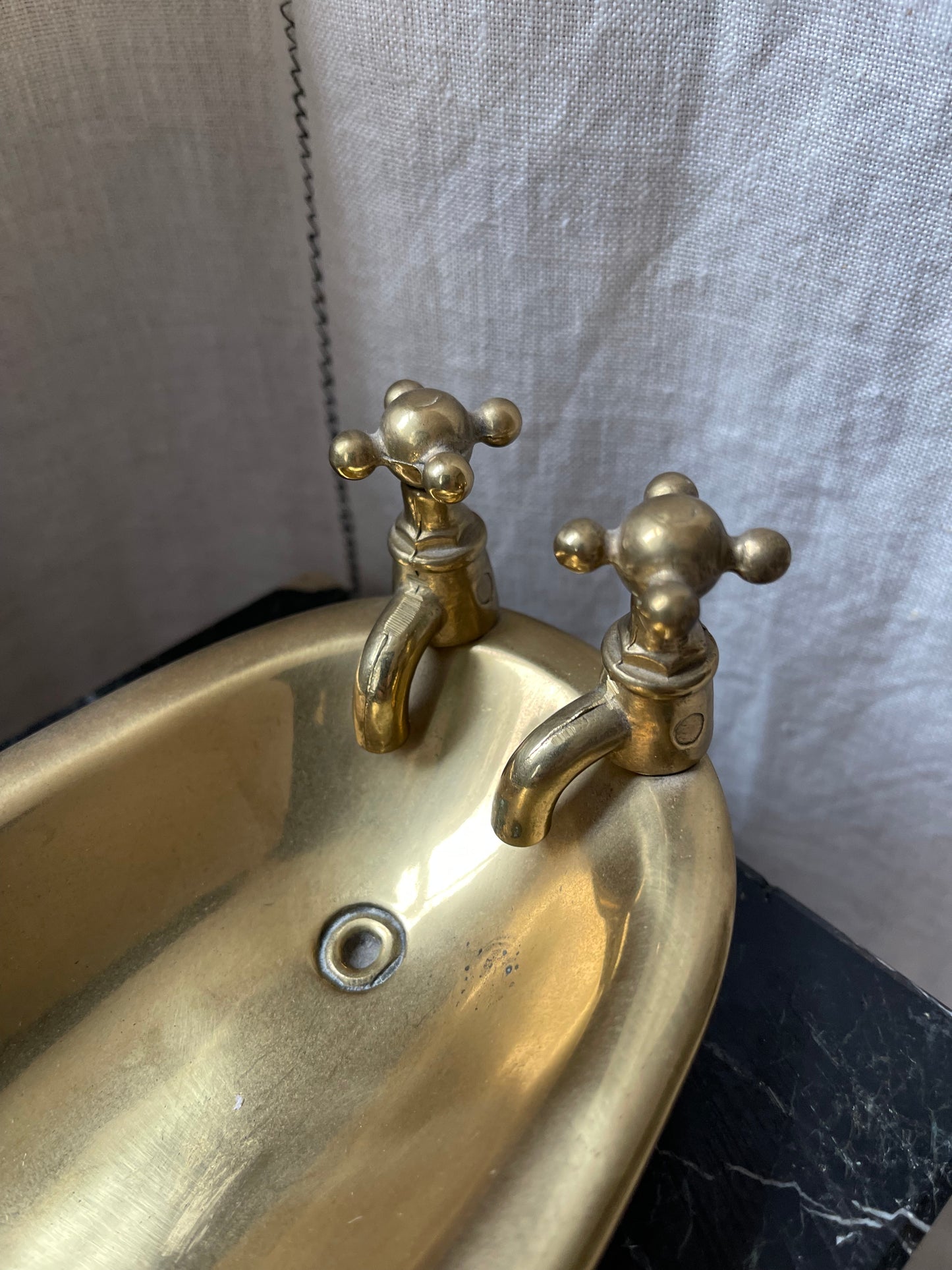Vintage brass bathtub soap dish