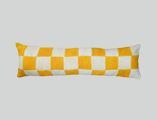 Yellow Bolster towelling cushion